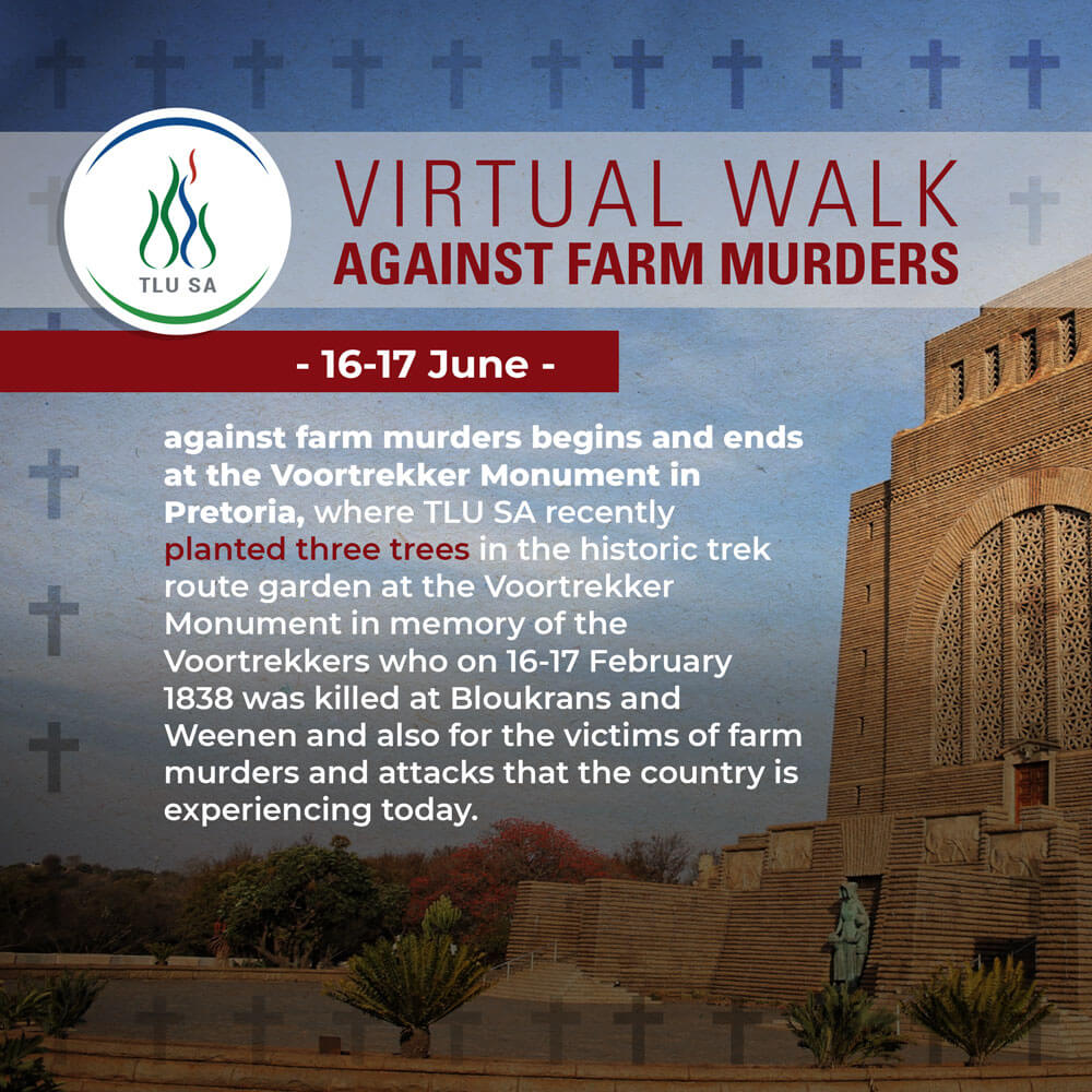 Social post: the walk begins and ends at the Voortrekker Monument in Pretoria